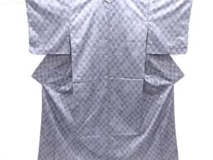 絣市松模様織り出し手織り紬着物